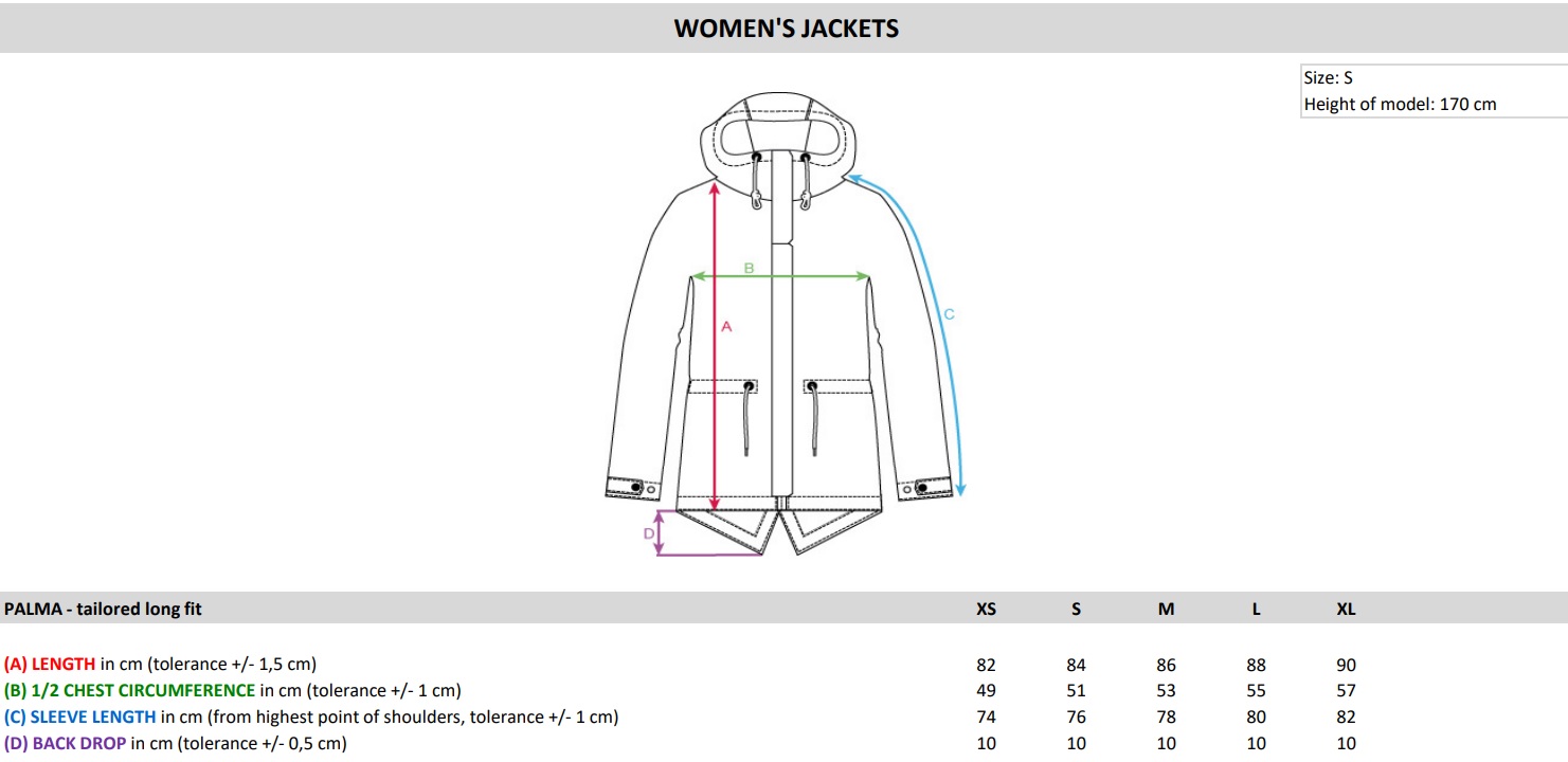 palma jacket hf size